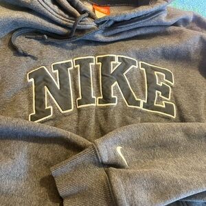 Super Cool y2k Nike Spellout embroidered Hoodie kids XL but fits Mens Small